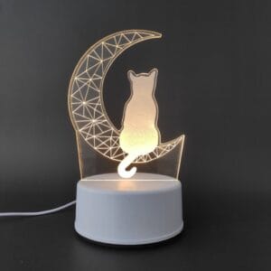 Cat on Moon Acrylic Lamp