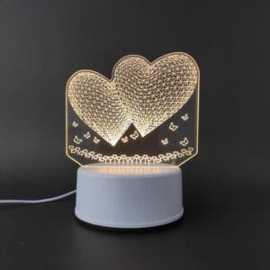 2 Hearts Acrylic Lamp