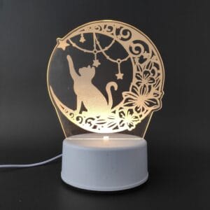 Cat On Moon Acrylic Lamp