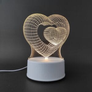 Hearts Acrylic Lamp