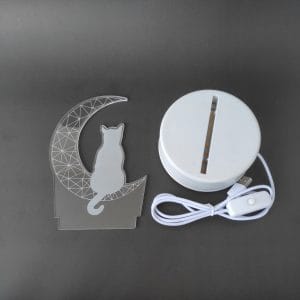 Cat on Moon Acrylic Lamp-3