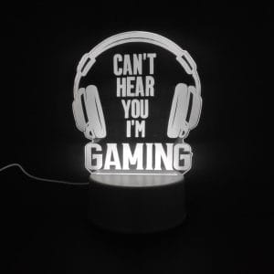 Can't Hear You Acrylic Lamp - White