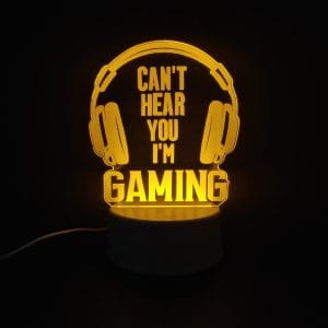 Can't Hear You Acrylic Lamp - Yellow