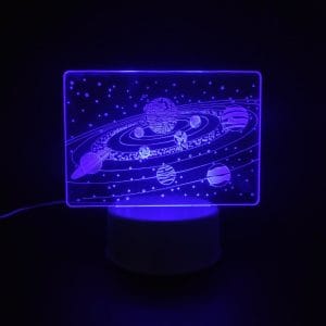 Solar System Acrylic Lamp - Blue
