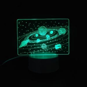 Solar System Acrylic Lamp - Green