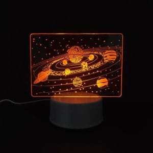 Solar System Acrylic Lamp - Orange