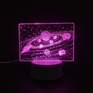Solar System Acrylic Lamp - Pink