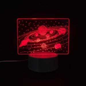 Solar System Acrylic Lamp - Red