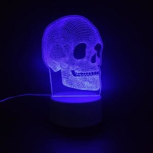 Skull Acrylic Lamp - Blue