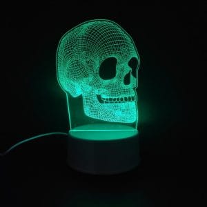 Skull Acrylic Lamp - Green