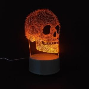 Skull Acrylic Lamp - Orange
