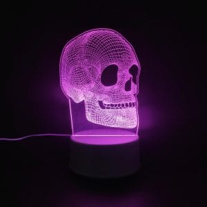Skull Acrylic Lamp - Pink