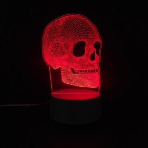 Skull Acrylic Lamp - Red