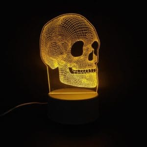 Skull Acrylic Lamp - Yellow
