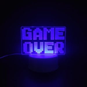 Game Over Acrylic Lamp - Blue