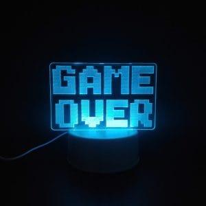 Game Over Acrylic Lamp - IceBlue