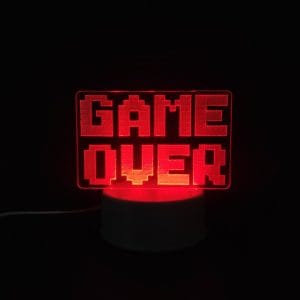 Game Over Acrylic Lamp - Red