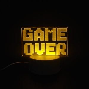 Game Over Acrylic Lamp - Yellow