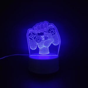 Controller In Hand Acrylic Lamp - Blue