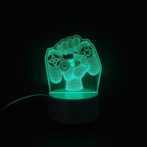 Controller In Hand Acrylic Lamp - Green