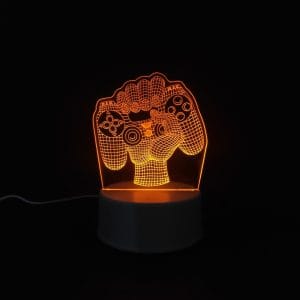 Controller In Hand Acrylic Lamp - Orange
