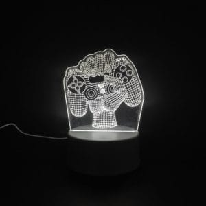 Controller In Hand Acrylic Lamp - White