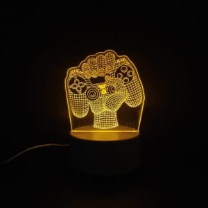 Controller In Hand Acrylic Lamp - Yellow