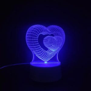 Hearts Acrylic Lamp
