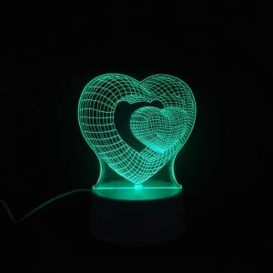 Hearts Acrylic Lamp