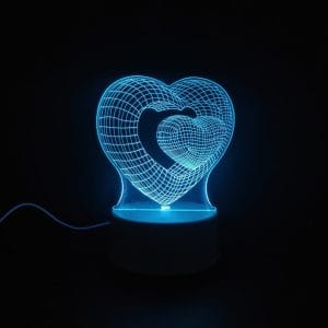 Hearts Acrylic Lamp