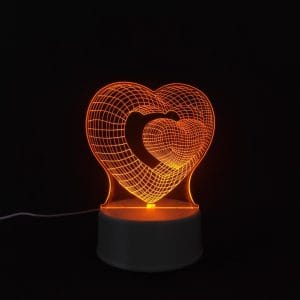 Hearts Acrylic Lamp