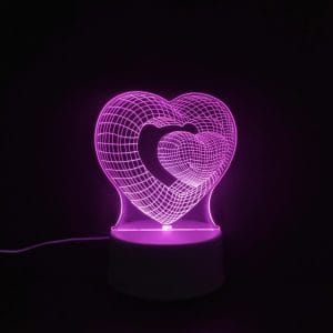 Hearts Acrylic Lamp