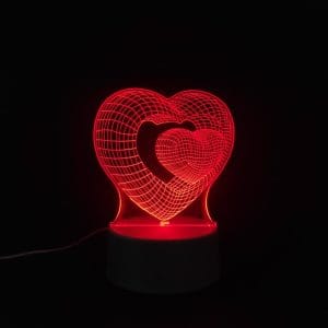 Hearts Acrylic Lamp