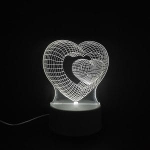 Hearts Acrylic Lamp