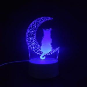 Cat on Moon Acrylic Lamp