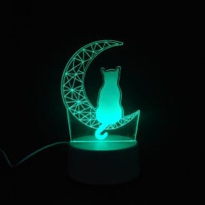 Cat on Moon Acrylic Lamp