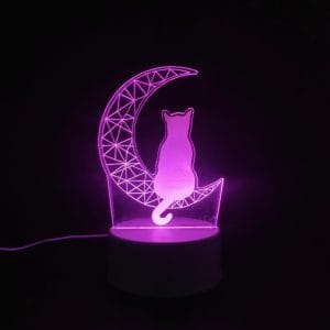 Cat on Moon Acrylic Lamp