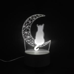 Cat on Moon Acrylic Lamp