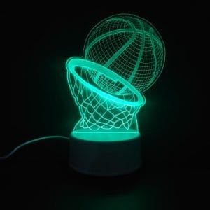 Basketball with Hoop Acrylic Lamp