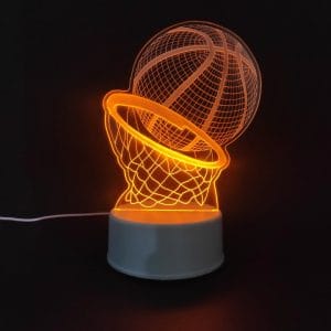 Basketball with Hoop Acrylic Lamp