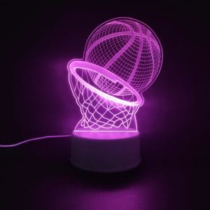 Basketball with Hoop Acrylic Lamp