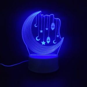 Moon With Hanging Decor Acrylic Lamp