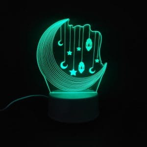 Moon With Hanging Decor Acrylic Lamp