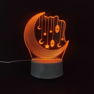 Moon With Hanging Decor Acrylic Lamp