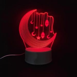 Moon With Hanging Decor Acrylic Lamp