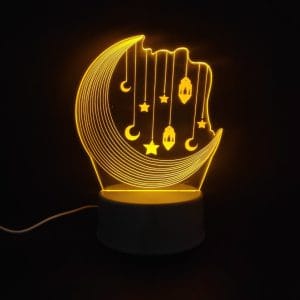 Moon With Hanging Decor Acrylic Lamp