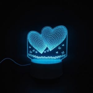 2 Hearts Acrylic Lamp