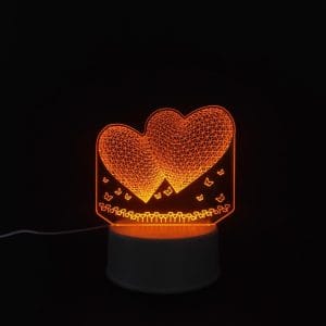 2 Hearts Acrylic Lamp