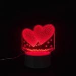2 Hearts Acrylic Lamp