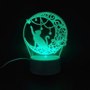 Cat On Moon Acrylic Lamp